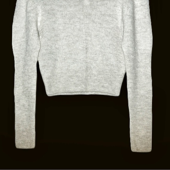 NWT Madewell Alpaca-Blend Mockneck Puff Sleeve Sweater in Light Heather Gray XXS - Picture 10 of 16